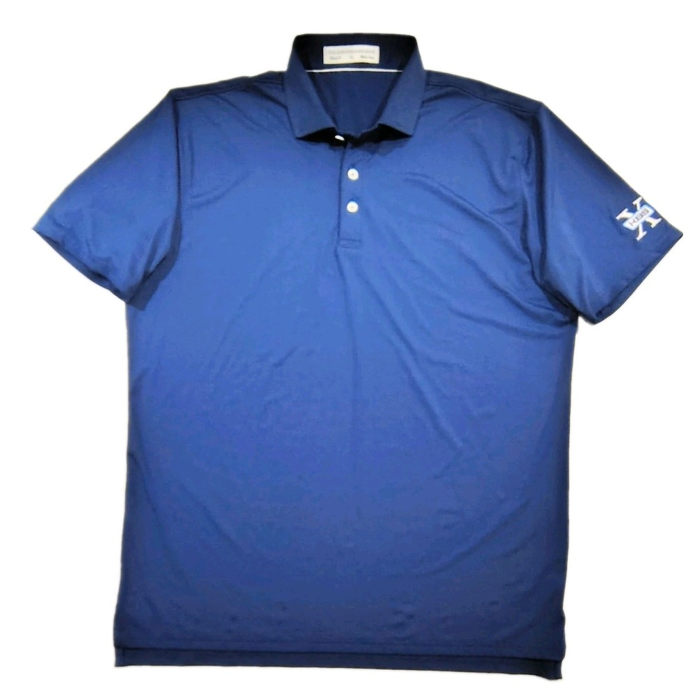 Holderness & Bourne Shirt Polo Blue KBS X Mens XL Tailored Fit Performance Golf